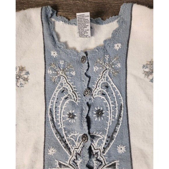 Koret Snowflake Winter Beaded Sweater 2x - Picture 5 of 9